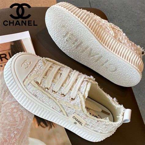 tênis da chanel feminino|Chanel tweed shoes.